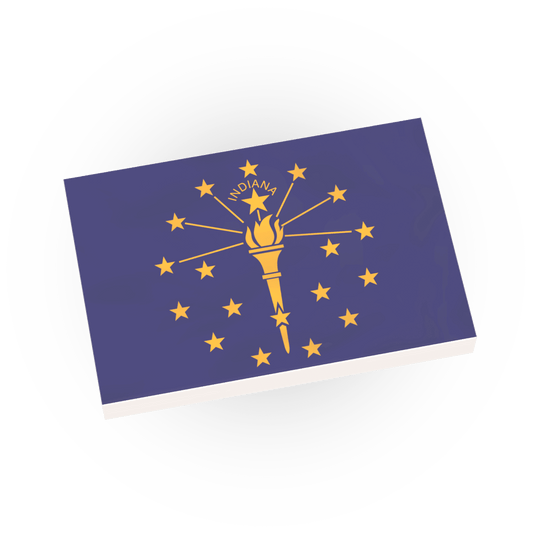 Indiana State Flag - Custom Printed 2x3 Tile - Made Using LEGO® Parts