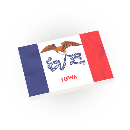 Iowa State Flag - Minifig Scale - Custom Printed - Made using LEGO® Parts