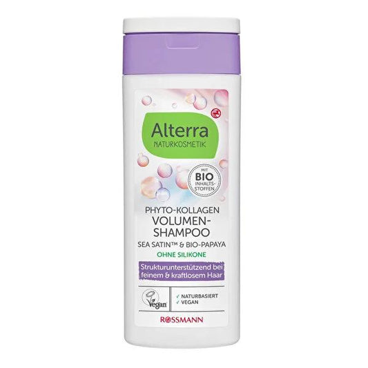 Alterra Vegan Shampoo with Phyto Collagen & Papaya Extract - 6.76 fl oz, Eco-Friendly Recycled Plastic Bottle