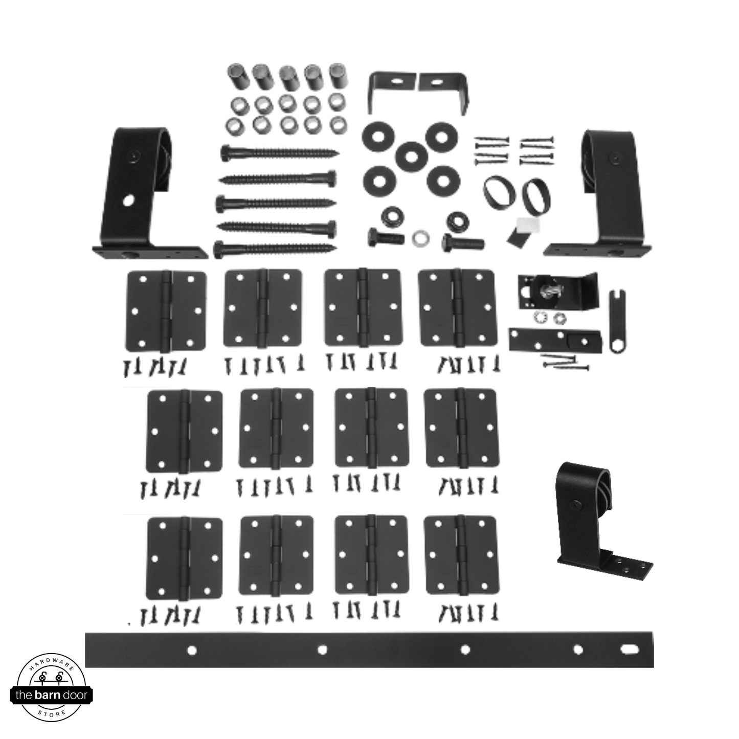 J Top Mount Heavy Duty Bifold Barn Door Hardware Kit | 12 Door Biparting