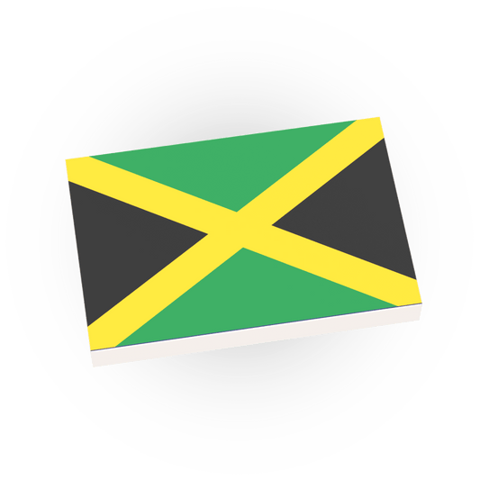 Jamaica Flag - Custom Printed 2x3 Tile - Made Using LEGO® Parts