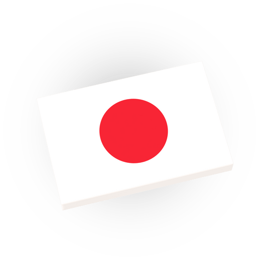 Japan Country Flag - Custom Printed - Made Using A LEGO® Tile