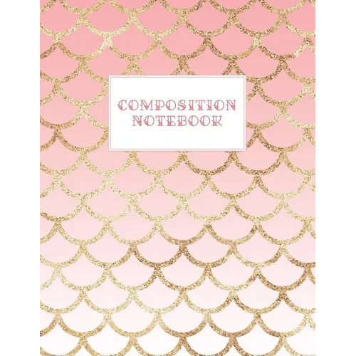 Composition Notebook: Wide-Ruled Coral Mermaid Style Fish Scale Design - Paperback