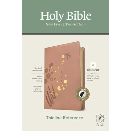 NLT Thinline Reference Bible, Filament Enabled Edition (Red Letter, Leatherlike, Pink, Indexed) - Imitation Leather