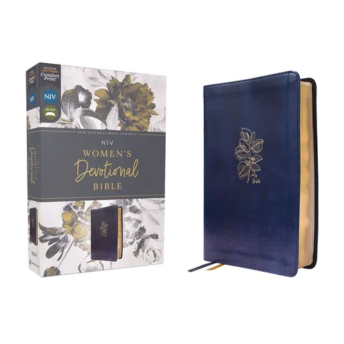 Niv, Women's Devotional Bible (by Women, for Women), Leathersoft, Navy, Comfort Print - Imitation Leather