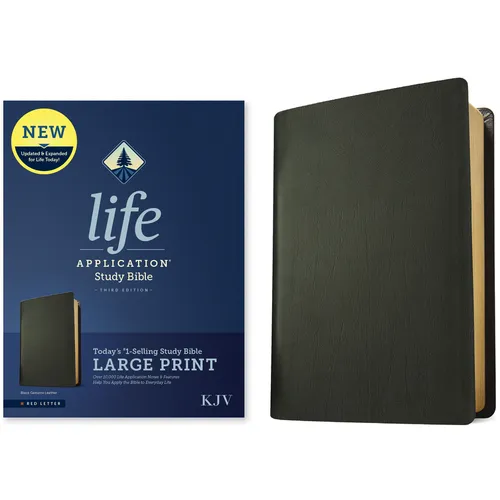 KJV Life Application Study Bible, Third Edition, Large Print (Genuine Leather, Black, Red Letter) - Leather