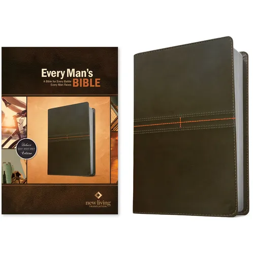 Every Man's Bible NLT (Leatherlike, East-West Grey) - Imitation Leather