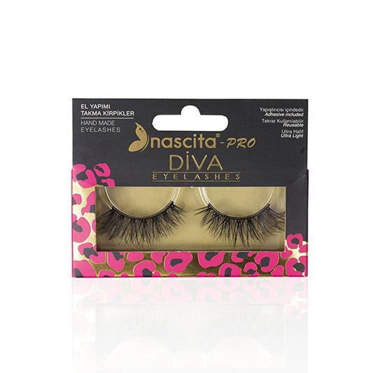 Nascita Diva False Eyelashes S 117 - Handmade 3D Black Lashes for Enhanced Eye Makeup