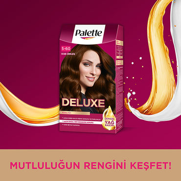 Palette Deluxe Warm Chocolate Hair Dye 5-60 - Long-Lasting, Nourishing Hair Color