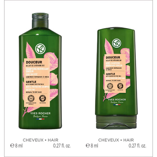 Nourishing Organic Hair Care Shampoo and Conditioner - Gentle, Nourishing, and Manageable Hair with Chestnut Milk
