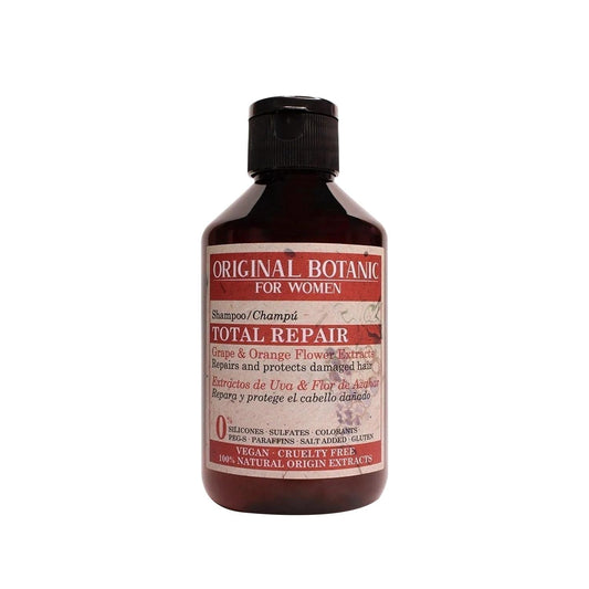 ORIGINAL BOTANIC Vegan Shampoo for Women - Total Repair Complex, Nourishing & Repairing Hair Care, 250ml