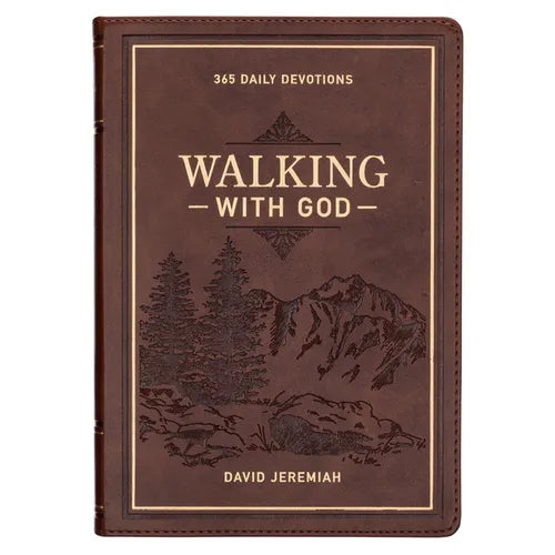 Devotional Walking with God Large Print Faux Leather - Leather