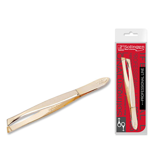 Solingen Professional Tweezers for Precision Hair Removal - Durable Metal with Nickel Coating, Ideal for Eyebrow Shaping and Grooming