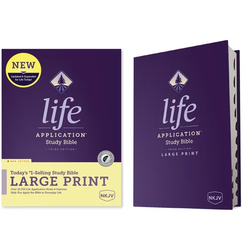 NKJV Life Application Study Bible, Third Edition, Large Print (Hardcover, Indexed, Red Letter) - Hardcover