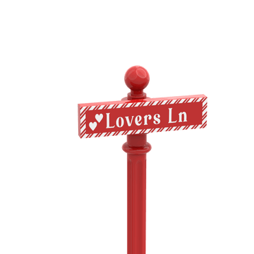 Lovers Lane Street Sign - Custom Printed 1x4 Tile - Made with LEGO® Parts