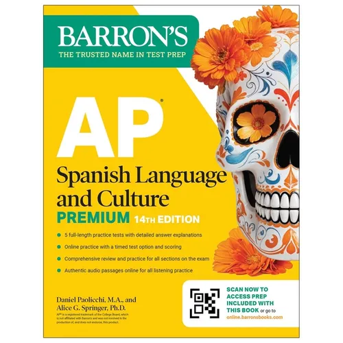AP Spanish Language and Culture Premium, Fourteenth Edition: Prep Book with 5 Practice Tests + Comprehensive Review + Online Practice (2026) - Paperback