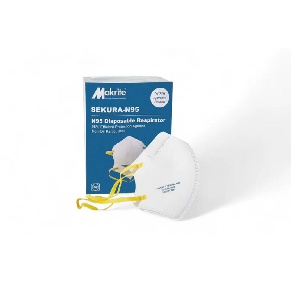 Makrite Sekura N95 Foldable Particulate Respirator Mask, Regular Size