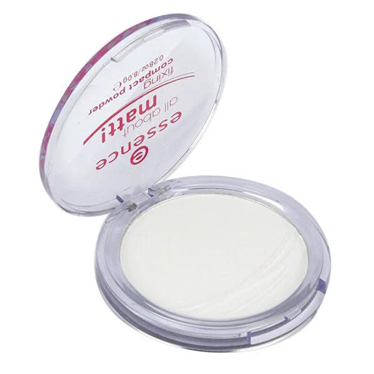 Essence Matt Fixing Compact Face Powder - Long Lasting Oil Control, Smooth Matte Finish - Perfect for Oily Skin & Makeup Setting - 8 gr