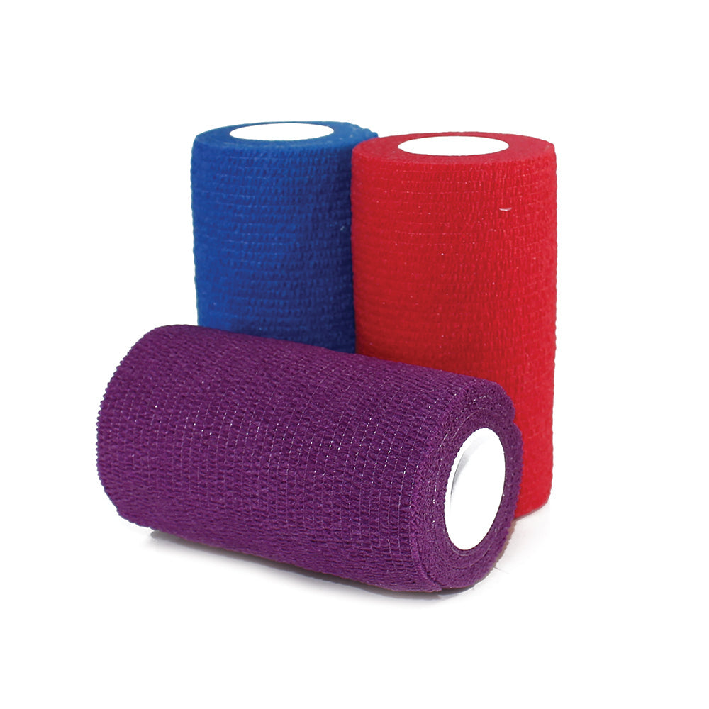 Medpride Self-Adherent Wrap, 4"x5" yds. - Rainbow - Latex Free, 3 colors/Box, Case of 18