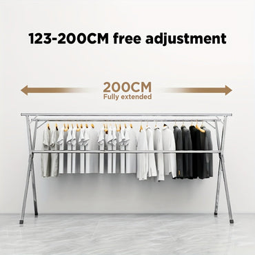 Extendable 48.4"-78.7" Folding Laundry Rack Indoor Outdoor Clothes Dryer