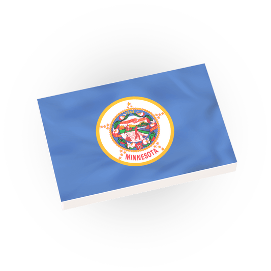 Minnesota Historical State Flag - Minifig Scale - Custom Printed - 2x3 Tile Made using LEGO® Parts