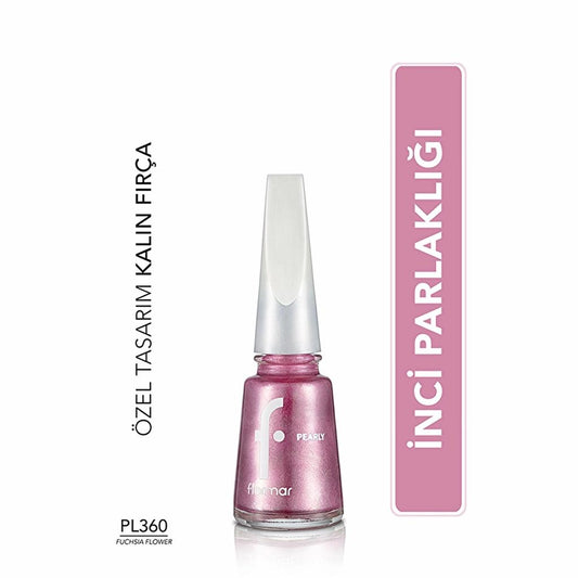 Flormar Pearly Nail Polish - Shimmer Finish, Long-Lasting - #450 Salmon Dust