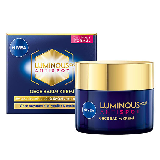 Nivea Luminous630 Anti-spot Night Face Cream - Thiamidol & Hyaluronic Acid for Dark Spot Correction & Hydration