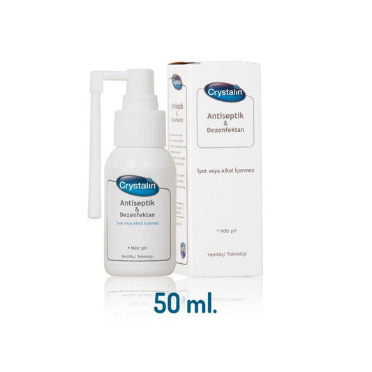 Crystalin Antiseptic & Disinfectant Solution 50ml - Neutral pH, Alcohol-Free, Gentle on Skin