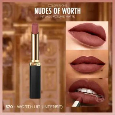Loreal Paris Color Riche Lipstick - Intense Volume Matte Finish, 570 Worth It Intense