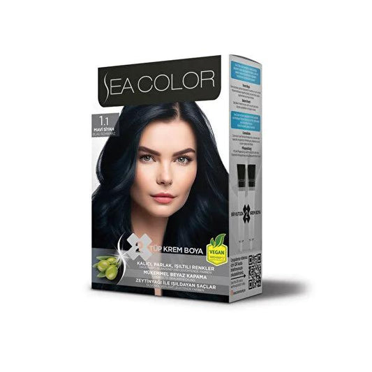 Sea Color Kit - Mavi Siyah Hair Color Kit for Vibrant Long-Lasting Color