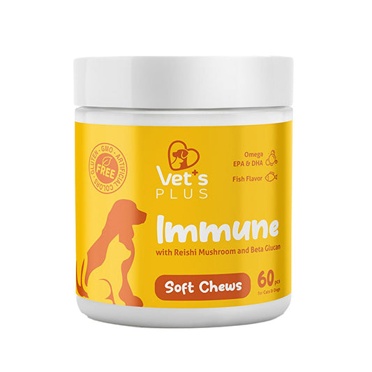 Vet's Plus Immune System Support Chewable Tablets for Dogs and Cats - Natural, Gluten-Free, and GMO-Free Supplement