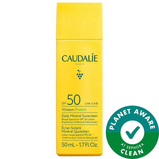 Vinosun Protect Brightening Daily Mineral Face Sunscreen SPF 50 with Niacinamide - Vegan, Gluten-Free, Cruelty-Free