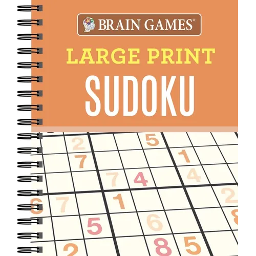 Brain Games - Large Print Sudoku (Orange) - Spiral