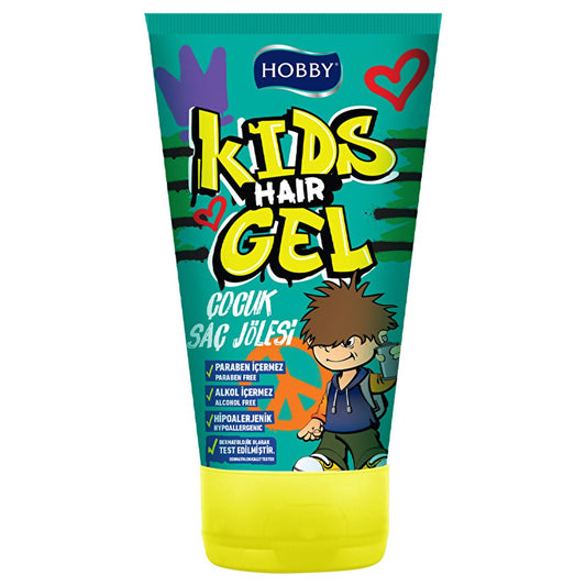 Hobby Kids Hair Gel, Alcohol, Paraben & Dye-Free - Safe Styling for Sensitive Scalps, Non-Greasy Formula, Hypoallergenic Children's Hair Gel