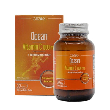 Orzax Ocean Vitamin C 1000 mg Supplement - Boost Immune System Support & Overall Health - 30 Tablets