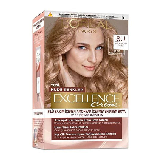 L'Oréal Paris Excellence Nude Hair Dye - Gentle Ammonia-Free Formula for Natural-Looking Color