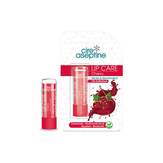 Cire Aseptine Cherry Tinted Lip Care Balm with Hyaluronic Acid & Ceramide - Moisturizing, Nourishing, and Tinted Lip Balm for Dry Lips
