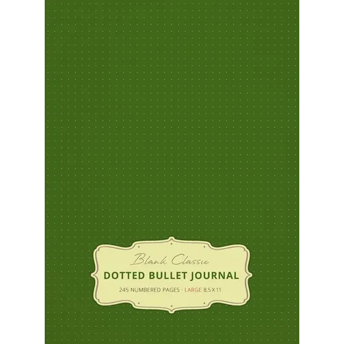 Large 8.5 x 11 Dotted Bullet Journal (Moss Green #14) Hardcover - 245 Numbered Pages - Hardcover