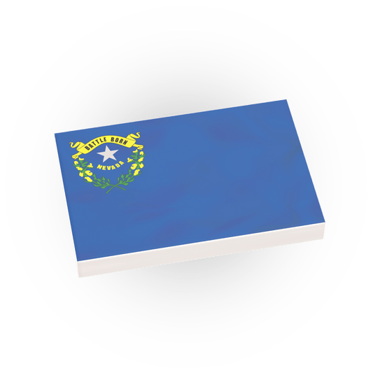 Nevada State Flag - Minifig Scale - Custom Printed - 2x3 Tile Made using a LEGO® Tile
