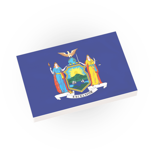 New York State Flag - Custom Printed - Made Using a LEGO® Tile