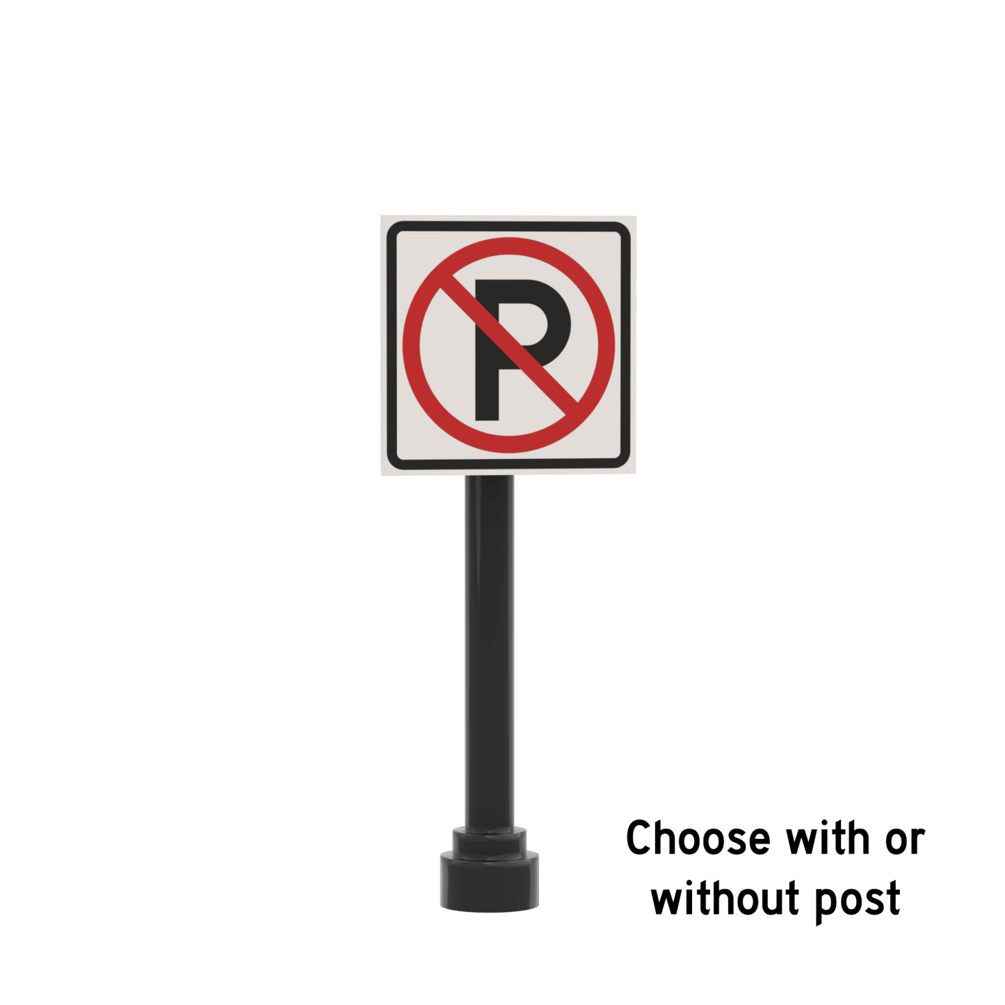 No Parking Street Sign - Custom Printed 2x2 Tile - Made Using LEGO® Parts
