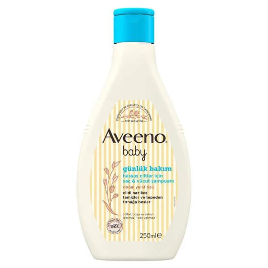 Aveeno Baby Shampoo: Tear-Free, Gentle & Natural Oat Extract Formula for Sensitive Skin - Sulfate & Dye Free, 8.45 fl oz