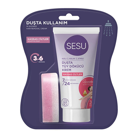 Sesu Hair Removal Cream for Sensitive Skin - Gentle, Effective, and Convenient - 5.07 fl oz