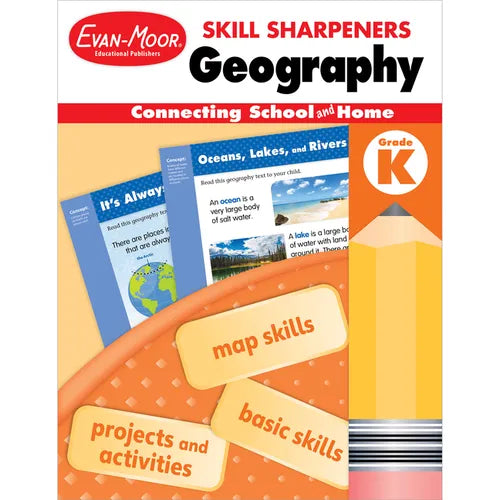 Skill Sharpeners: Geography, Kindergarten Workbook - Paperback
