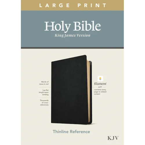 KJV Large Print Thinline Reference Bible, Filament Enabled Edition (Red Letter, Genuine Leather, Black) - Leather