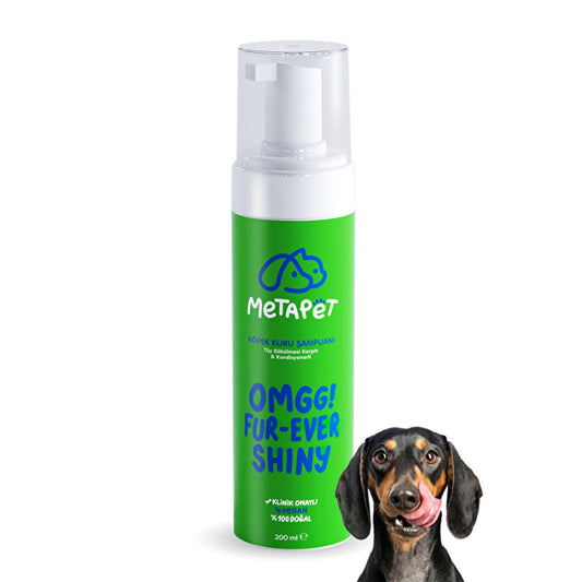 Metapet Natural Dog Shampoo for Shedding Control & Coat Health - 6.76 fl oz, Argan Oil & E Vitamin Enriched
