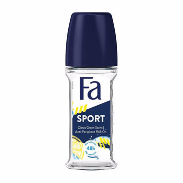 Fa Sport Men's Deodorant Roll-On - Natural Freshness, Anti-White Stain, 1.69 fl oz
