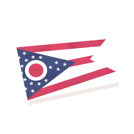 Ohio State Flag - Custom Printed 2x3 Tile - Made Using a LEGO® Tile