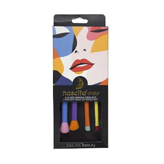 Nascita Makeup Brush Set - 4 Piece Eye Makeup Brushes with Synthetic Bristles for Precise Application