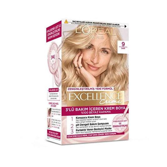 L'Oréal Paris Excellence Creme Hair Dye - Long-Lasting, Moisturizing, 100% Gray Coverage